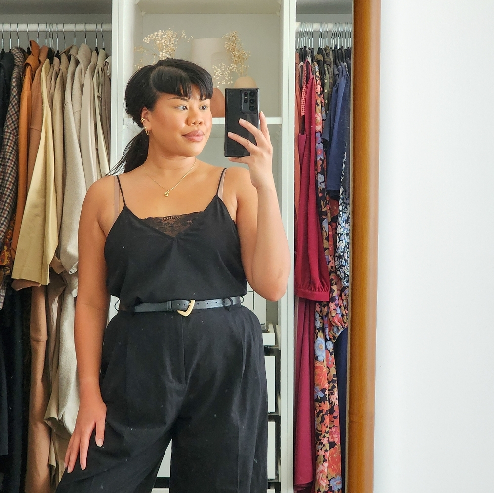 Monk & Lou Black Camisole with Lace Bandeau